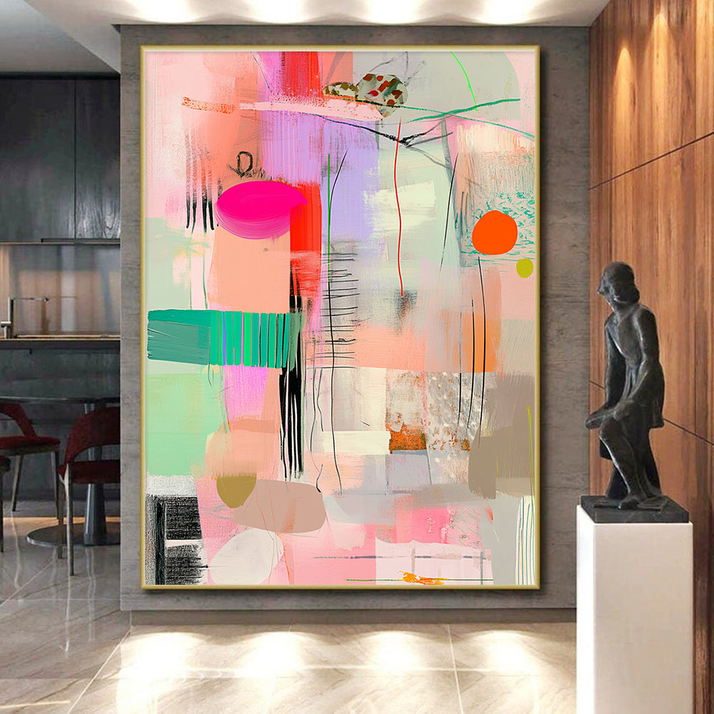 Playful Abstract with Bright Shapes and Thin Lines GER277