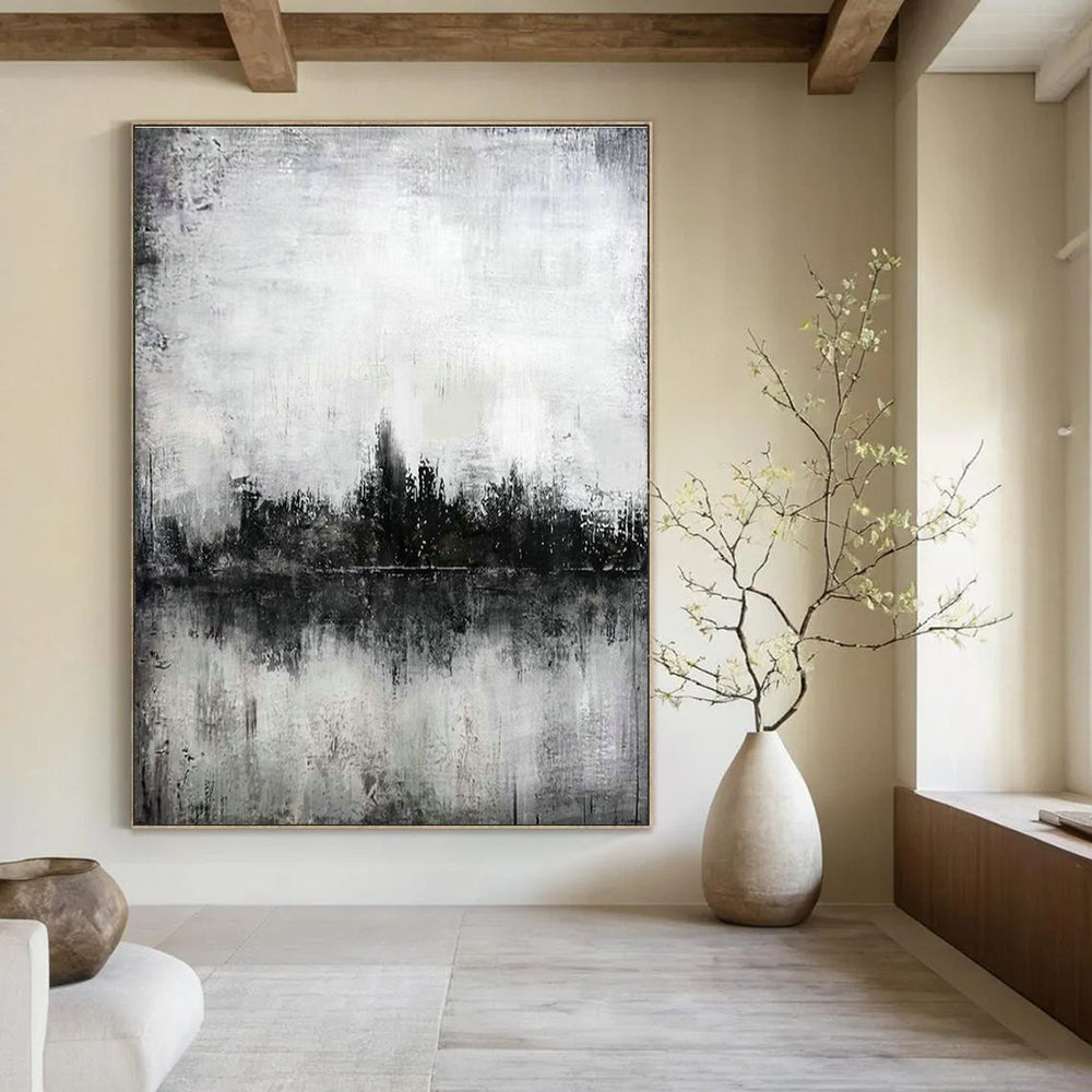 Oversized Custom Hand-Painted Abstract Art for Cottage Hallway Umbrella Stand Base Wall and Office Equipment Storage Wall DLZ1993