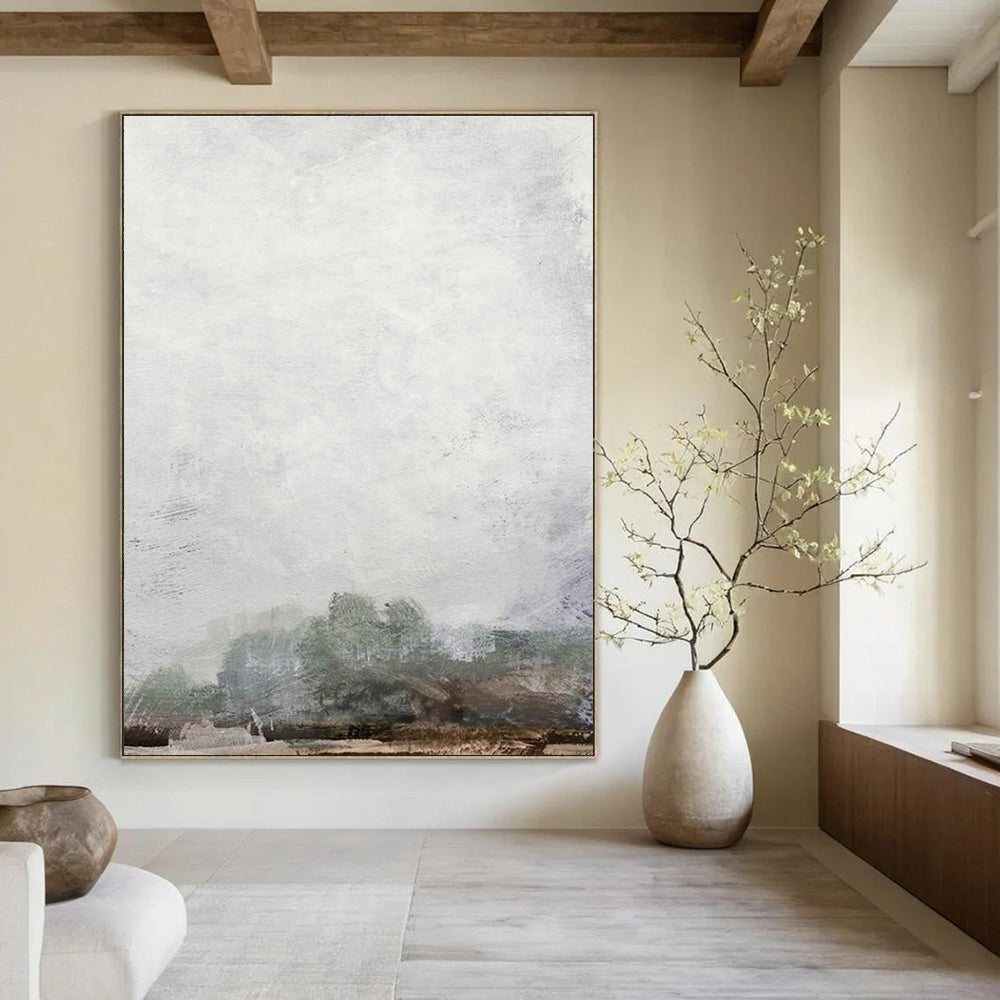 Misty Gray Landscape Abstract Painting ADGE222