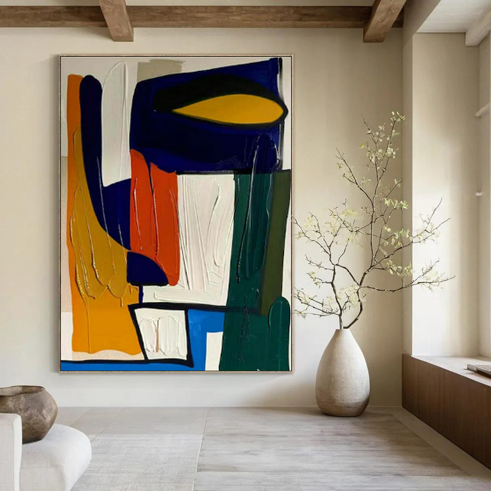 Original Hand-Painted Abstract Painting for Cottage Living Room and Hallway DLZ1471