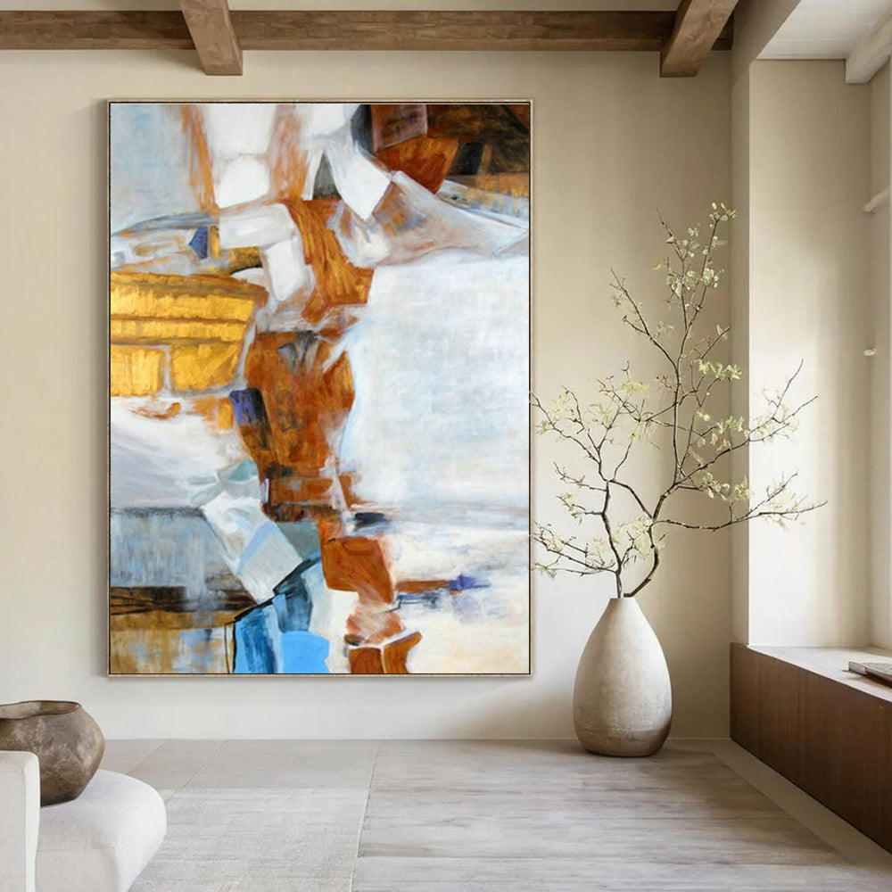 Custom Hand - Painted Abstract Art for Living Room Sectional Sofa Cushion Piping & Office Break Room Table Umbrella Canopies DLZ0944