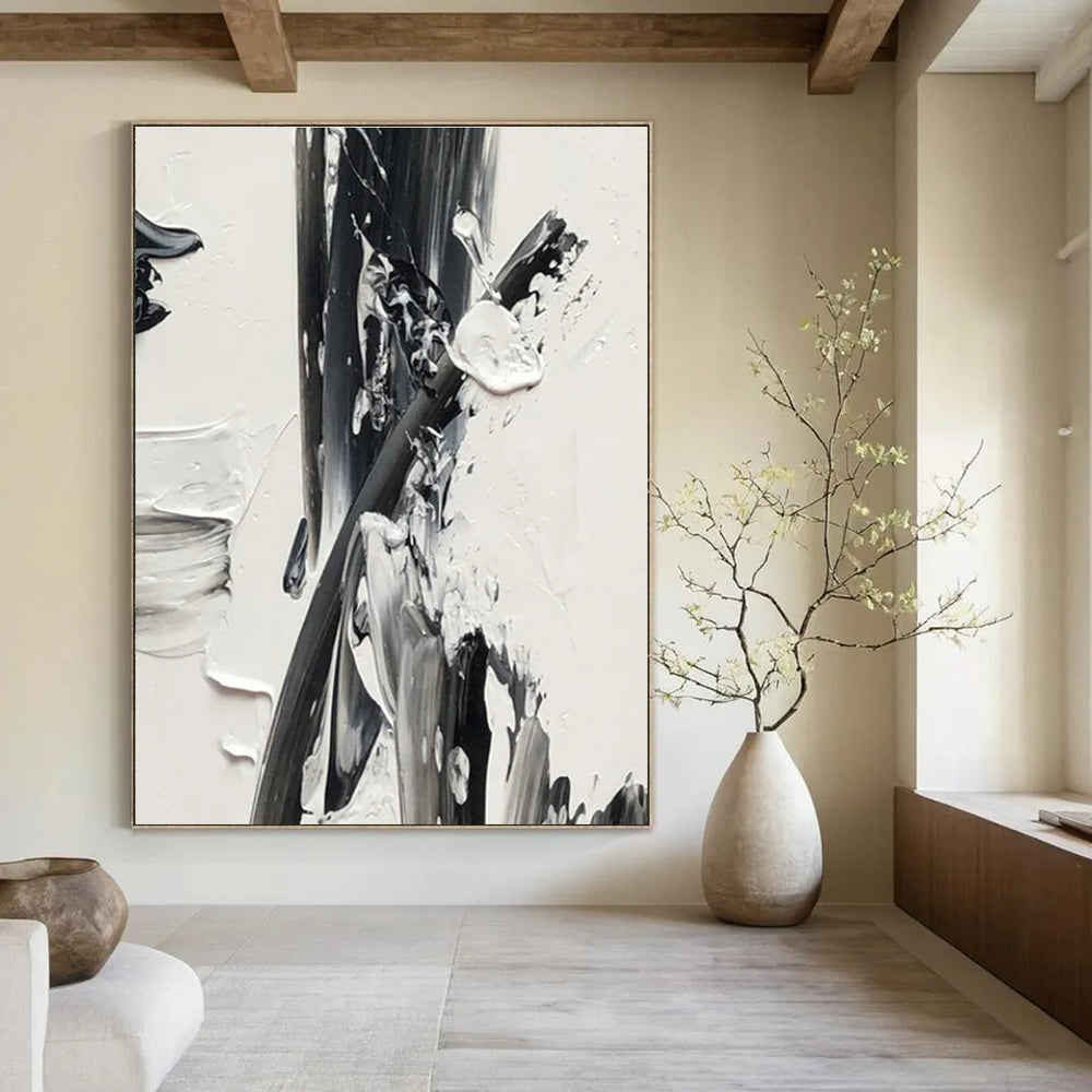 Dramatic Impasto Composition Abstract Painting with Intense Textures ADGE446