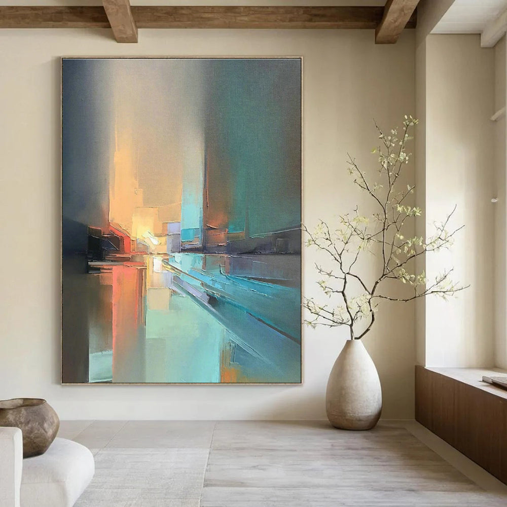 Massive Bespoke Hand - Painted Abstract Wall Art for Hallway & Living Room DLZ1073
