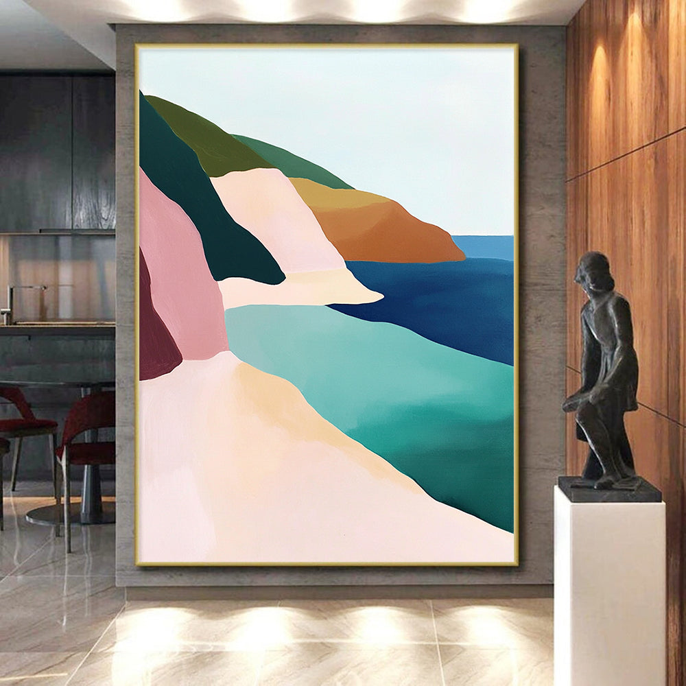 Minimalist Coastal Abstract with Pastel Colors GER273