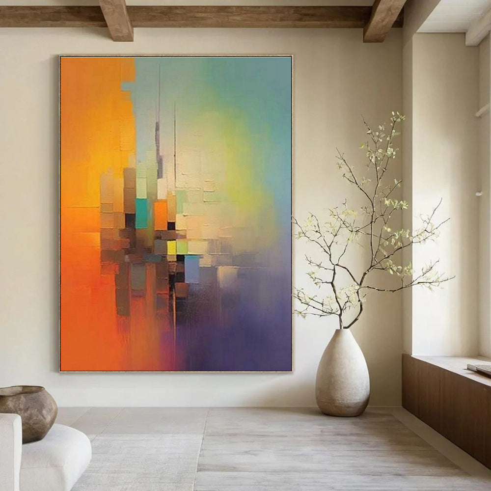 Extra - Large Custom Hand - Painted Abstract Painting for Cottages, Create a Distinctive Living Space DLZ0363