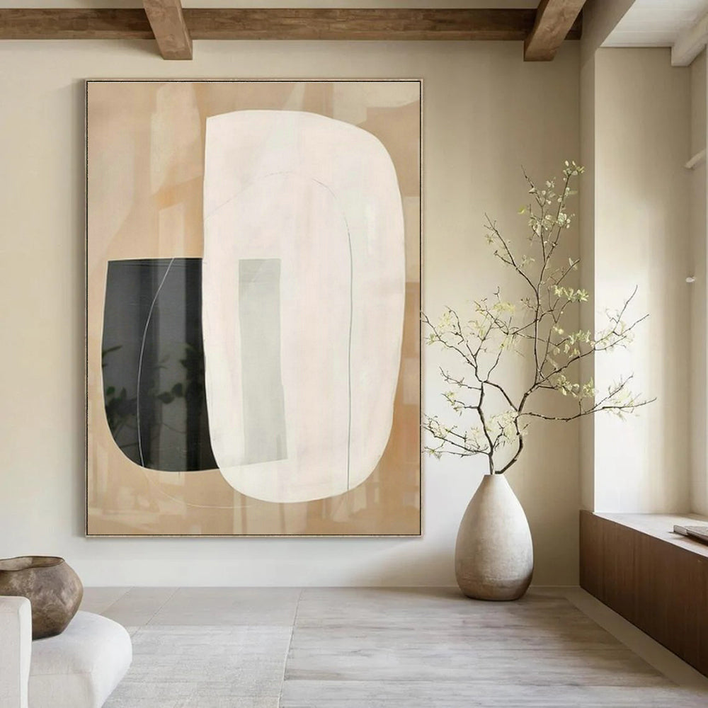 Large Customizable Hand-Painted Abstract Canvas for Bedroom Walk-in Closet and Living Room Bay Window Wall DLZ1950