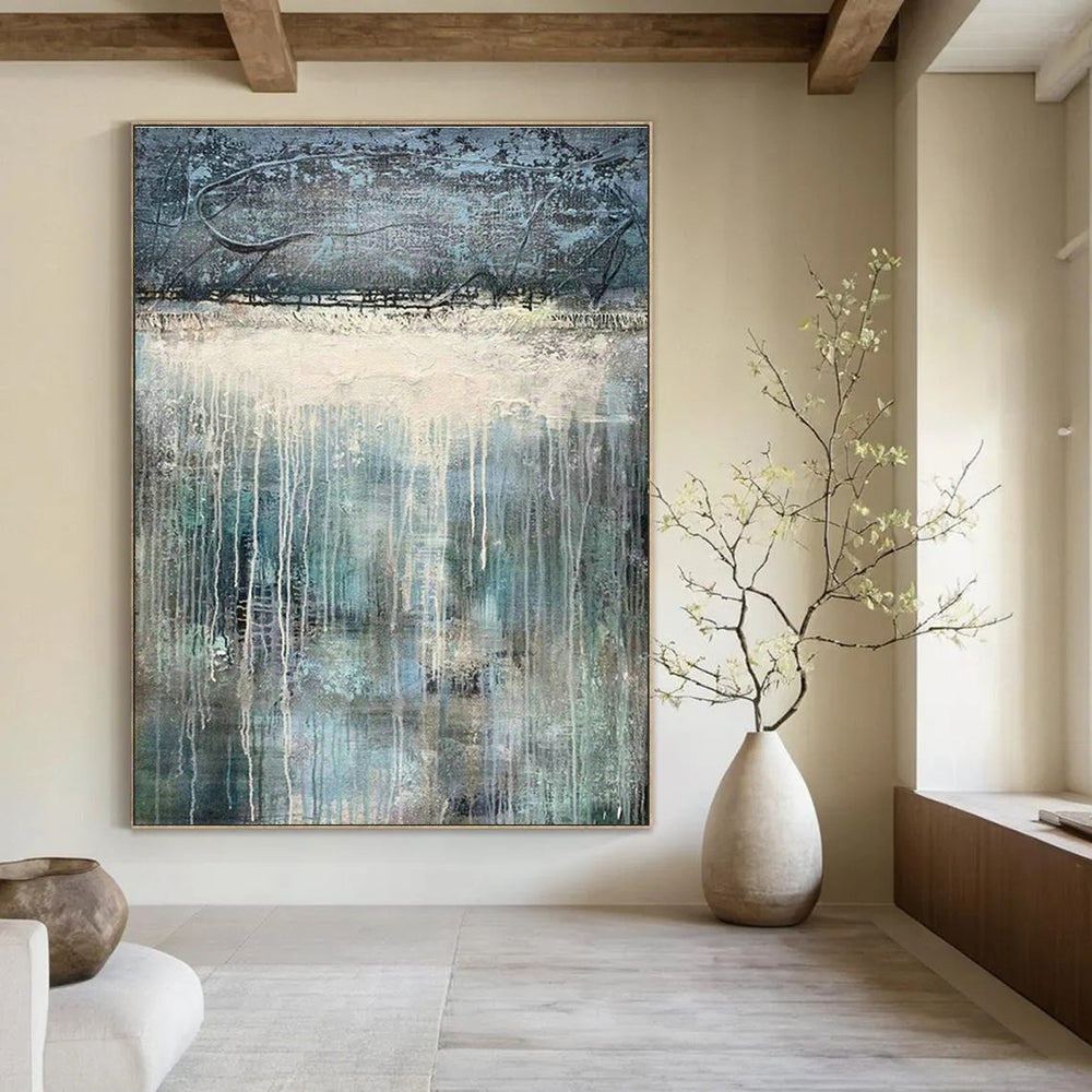 Hand - Painted Abstract Canvases for Cottage Living Room and Dining Room DLZ0764