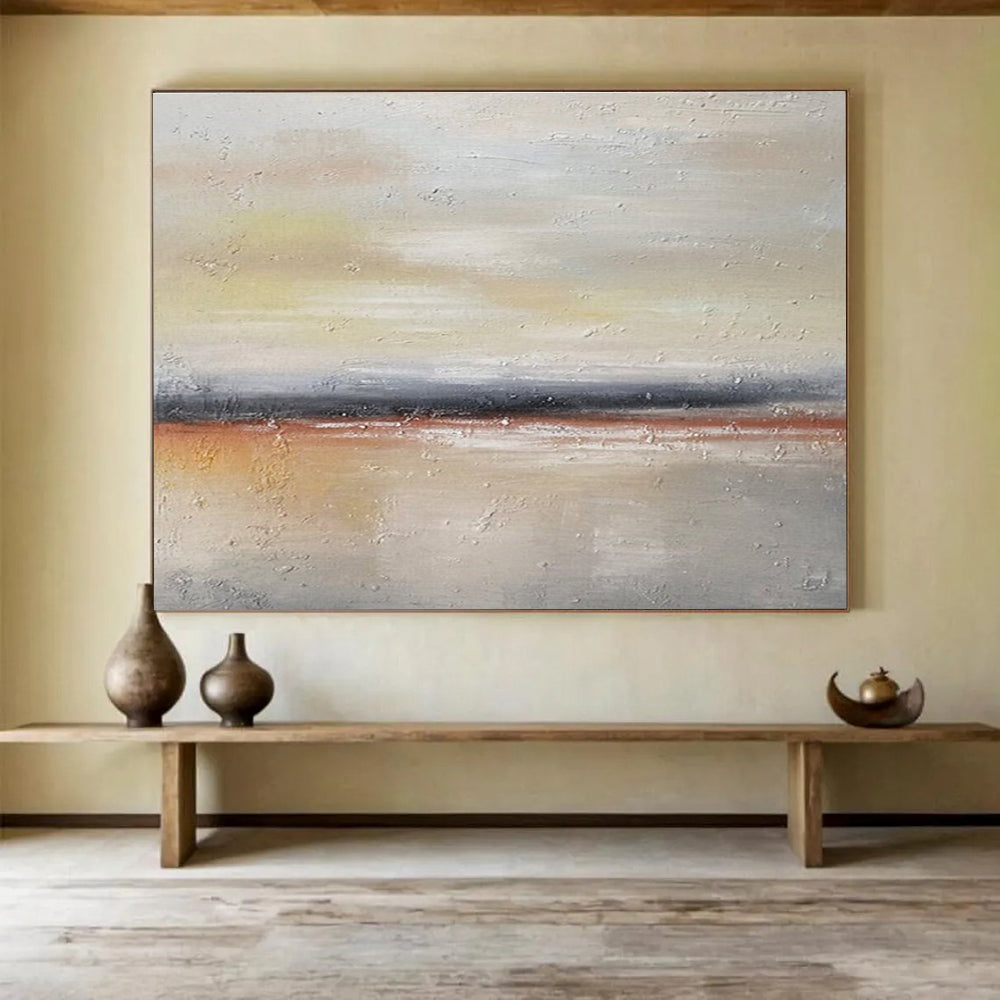 Minimalist Toned Sea Sky Abstract Painting THY018