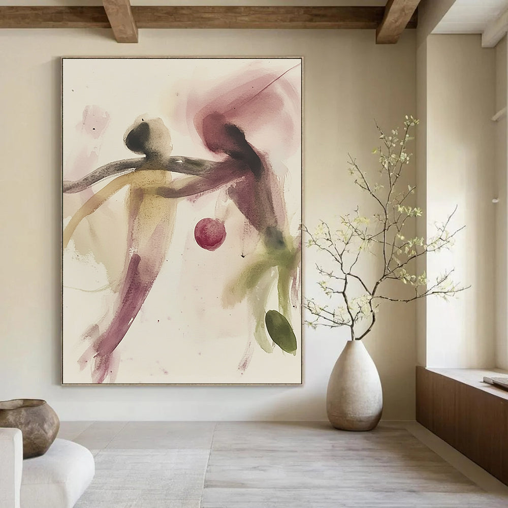 Large abstract drawing featuring a square and an abstract chair in white lines on black paper, minimalist style with a dark background.STSC1191