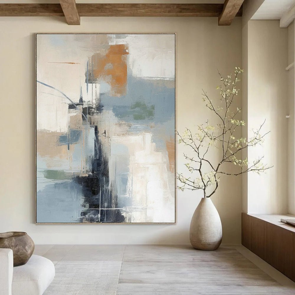 Vastly Extended Bespoke Abstract Canvas for Dining Room & Entryway DLZ1261