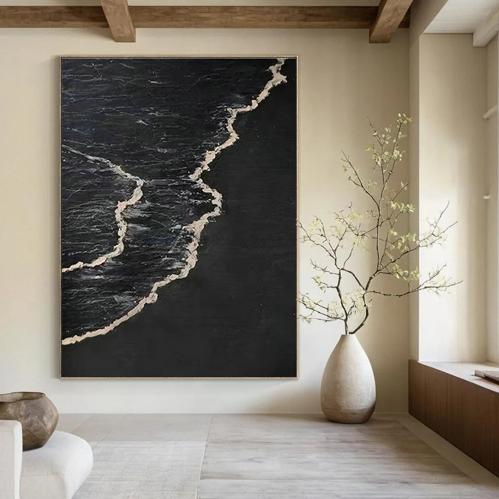 Hand-Painted Abstract Geometric Wall Hanging, Shaping the Personal Style of Bedroom and Dining Room DLZ0966