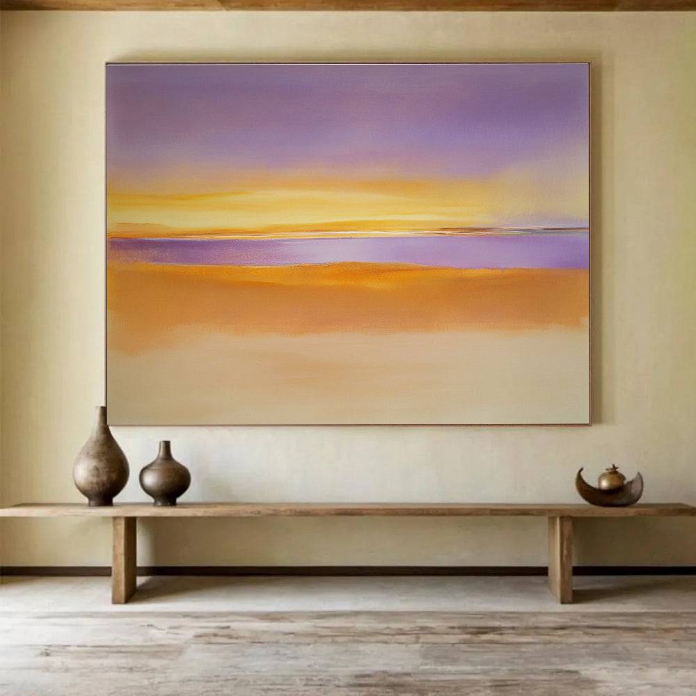 Purple and Orange Landscape Abstract Painting with Gradient Tones DYP361