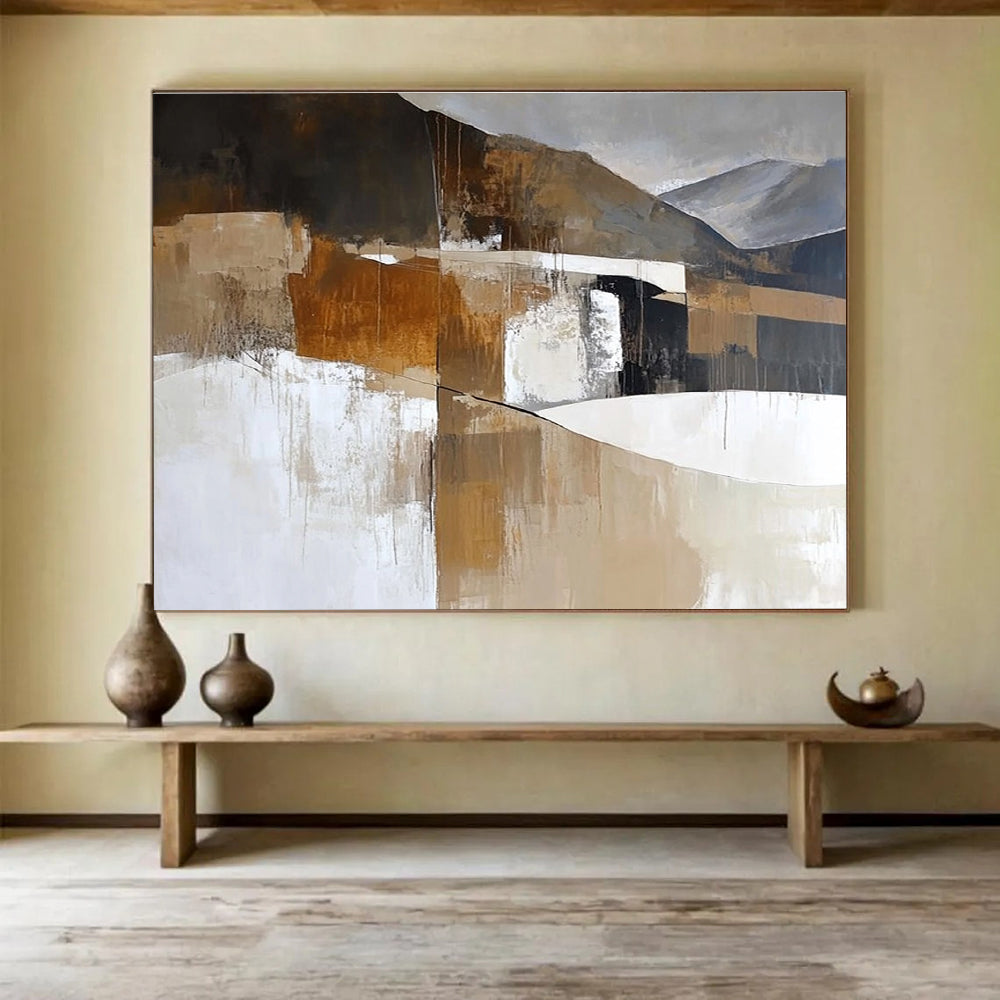 Earth - toned Abstract Landscape Painting DYP479