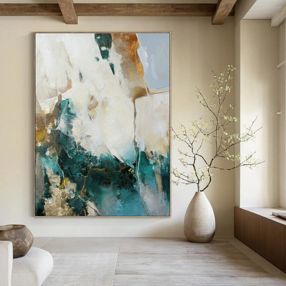 Large Custom-Made Hand-Painted Abstract Mural for Bedroom & Office DLZ1020
