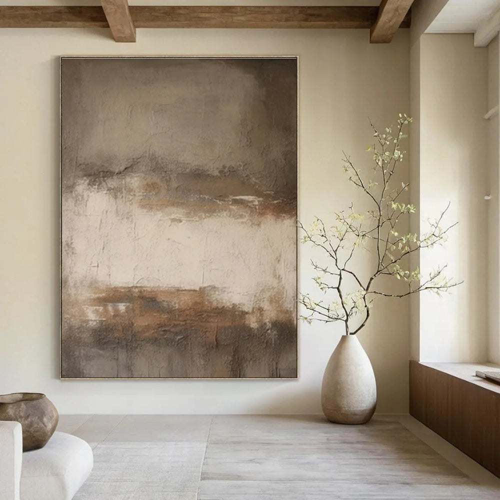 Neutral Tones Abstract Painting with Subtle Textures ADGE441