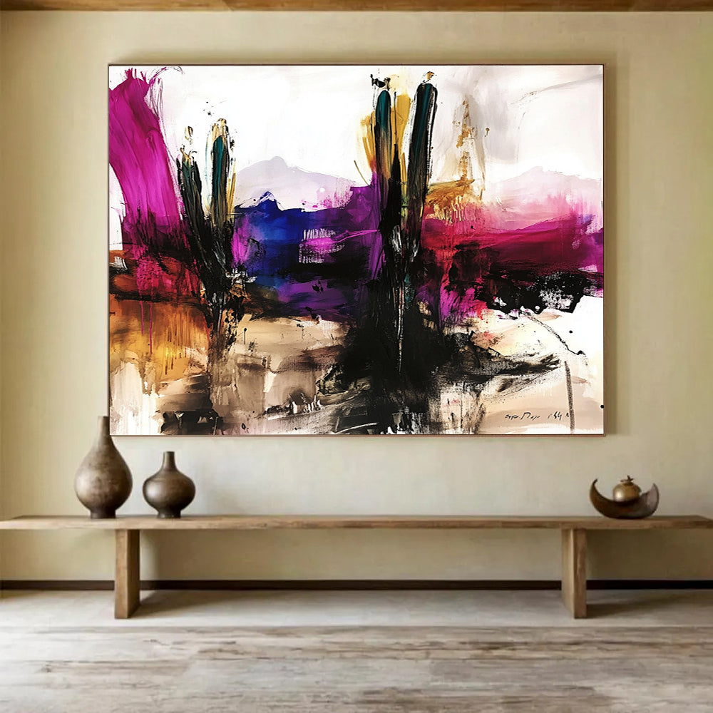 Colorful Landscape Abstract Painting with Expressive Brushstrokes DYP207