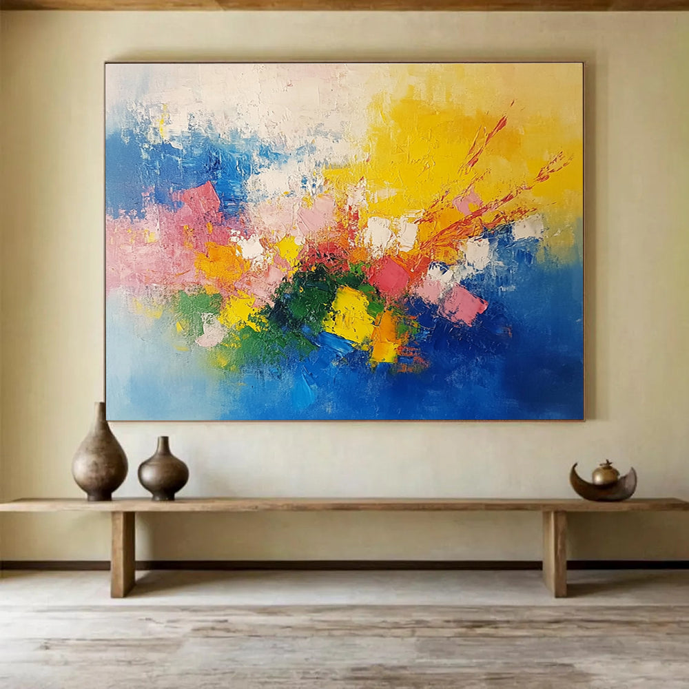Explosive Colors Abstract Painting with Bright and Contrasting Hues DYP349