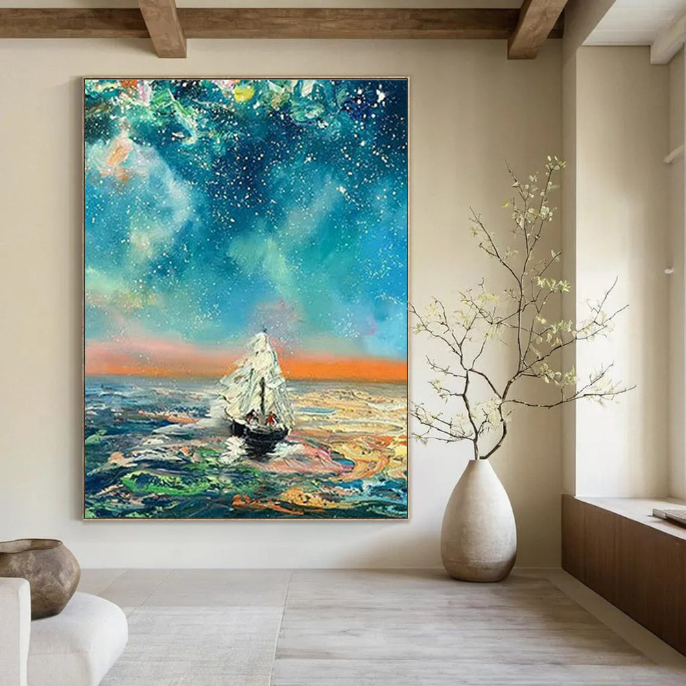 Gigantic Bespoke Hand-Painted Abstract Wall Art for Entryway & Dining Room DLZ1056