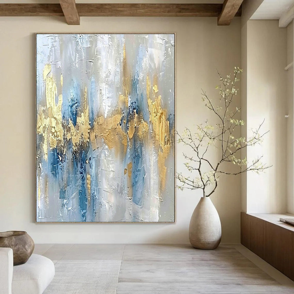 Extra-large Custom Hand-Painted Abstract Canvas for Dining Room Herb Garden Wall and Entryway Plant Stand Wall DLZ1908