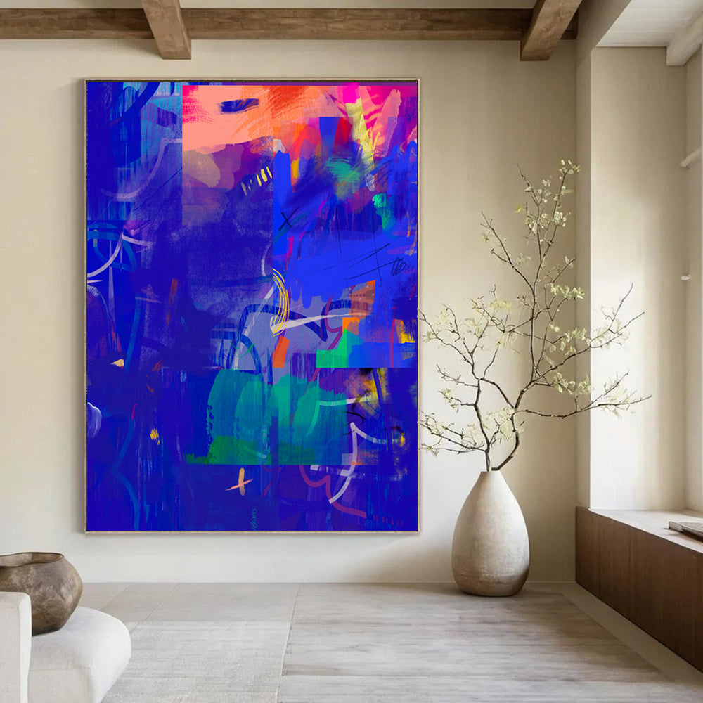 Hand - Painted Abstract Murals for Cottage Living Room and Entryway DLZ0647