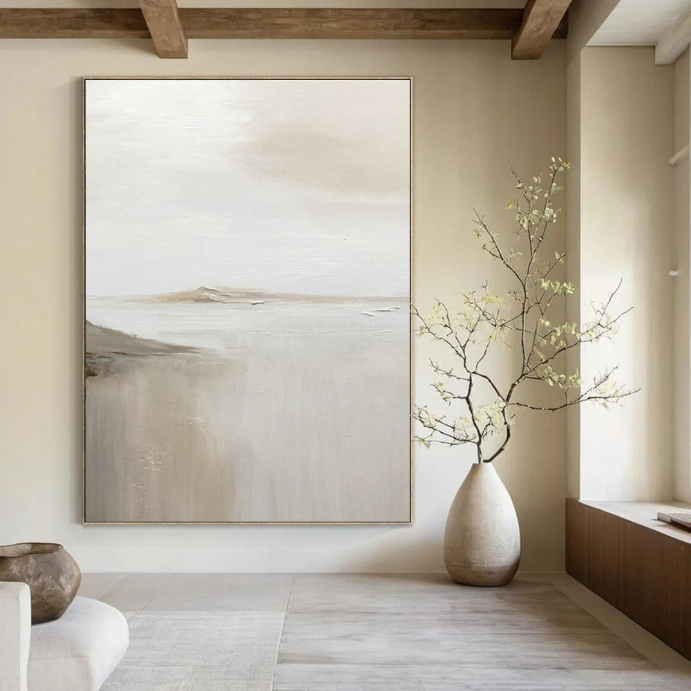Distant Mountain and Lake Abstract Painting ADGE359