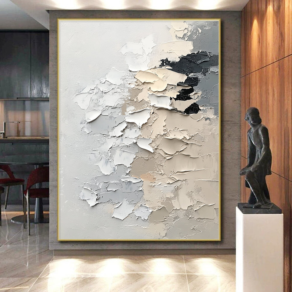 Neutral Textured Abstract Painting with Muted Tones GER607