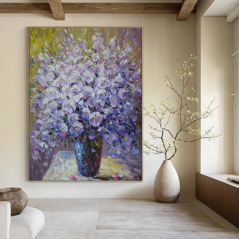 Custom - Designed Hand - Painted Abstract Canvas for Dining Room & Entryway DLZ1353