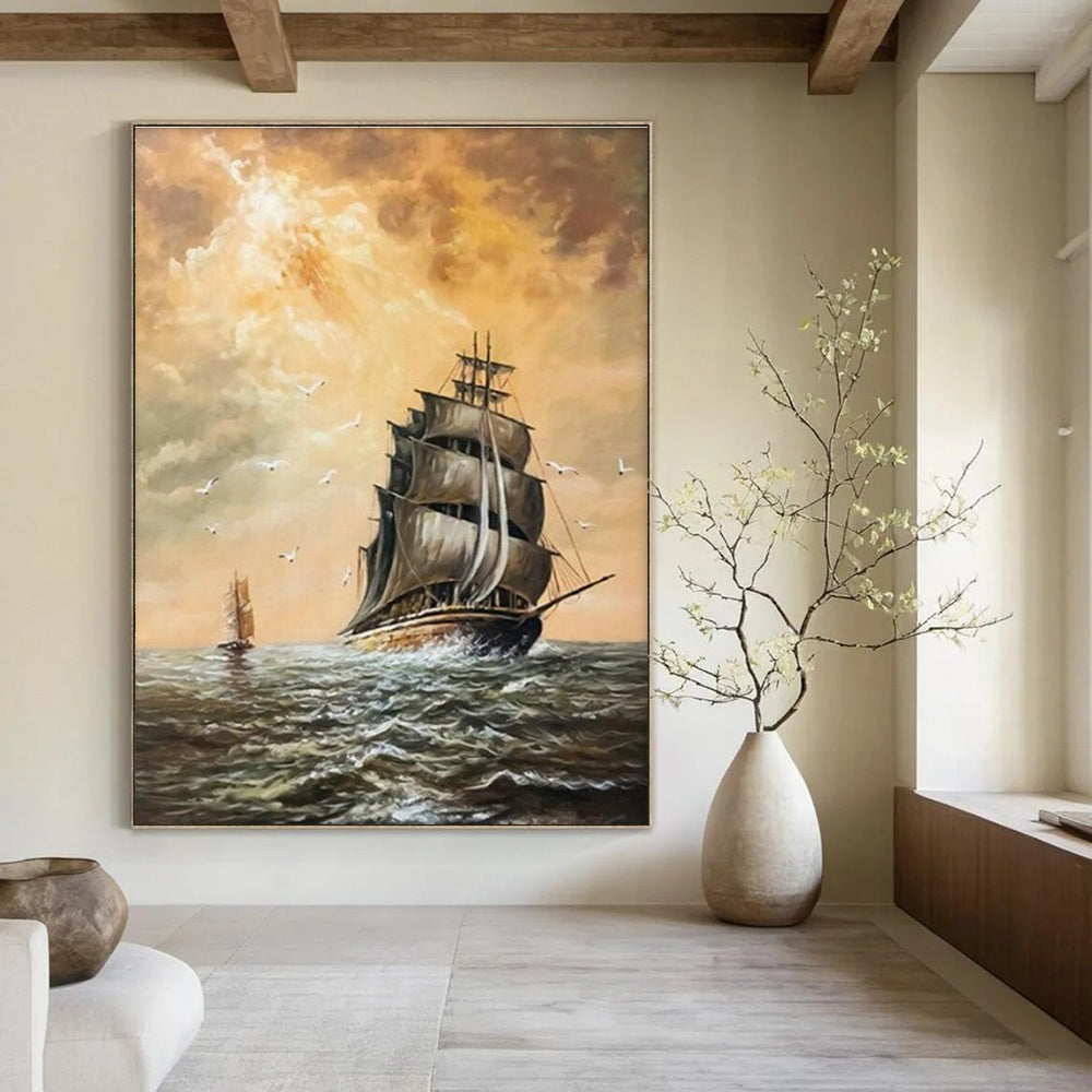 Hand-Painted Abstract Masterpiece for Cottage Bedroom & Hallway DLZ2349