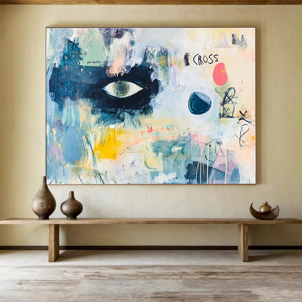 Eye and Abstract Elements Painting with Mixed Media DYP465