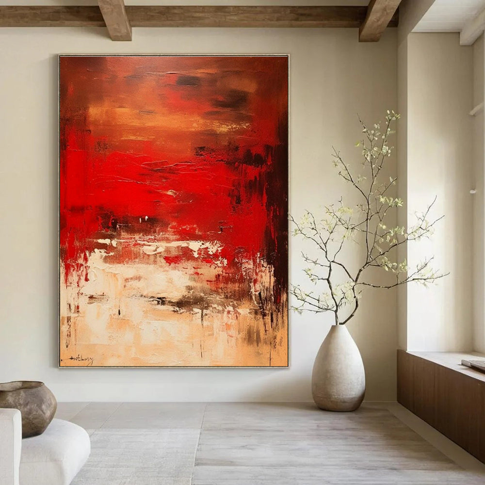Large Hand-Painted Abstract Painting for Cottage Entryway & Office DLZ1657
