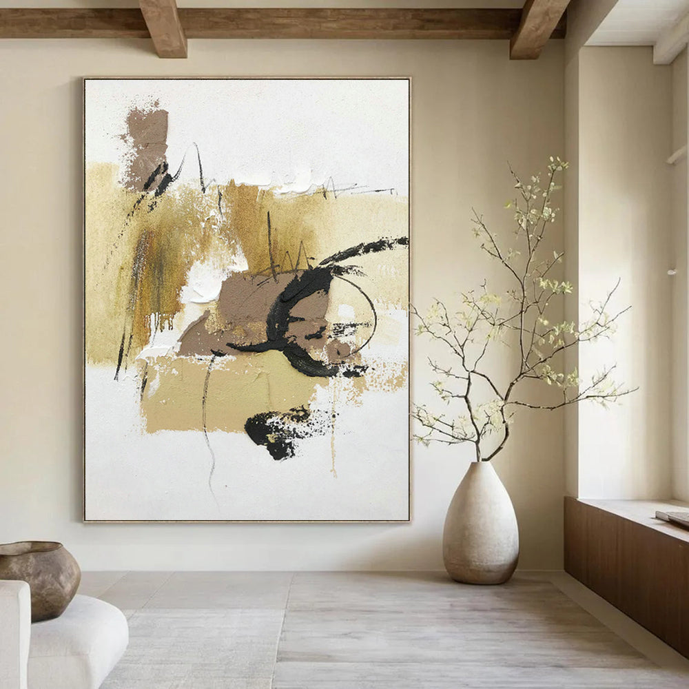 Oversized Hand - Painted Abstract Canvases for Bedroom Walk - in Showers & Dining Room Butler's Pantries DLZ0810