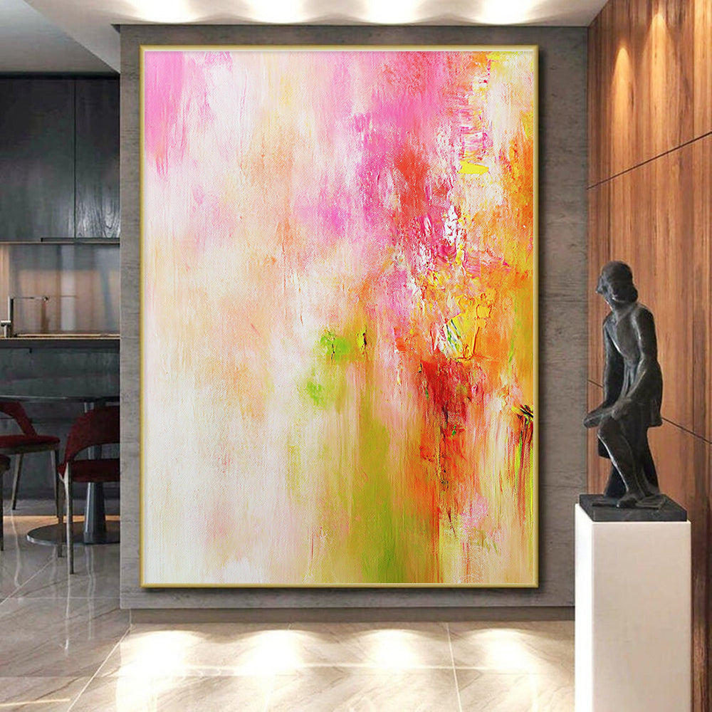 Pink Orange Abstract Painting with Gradient Effects GER704
