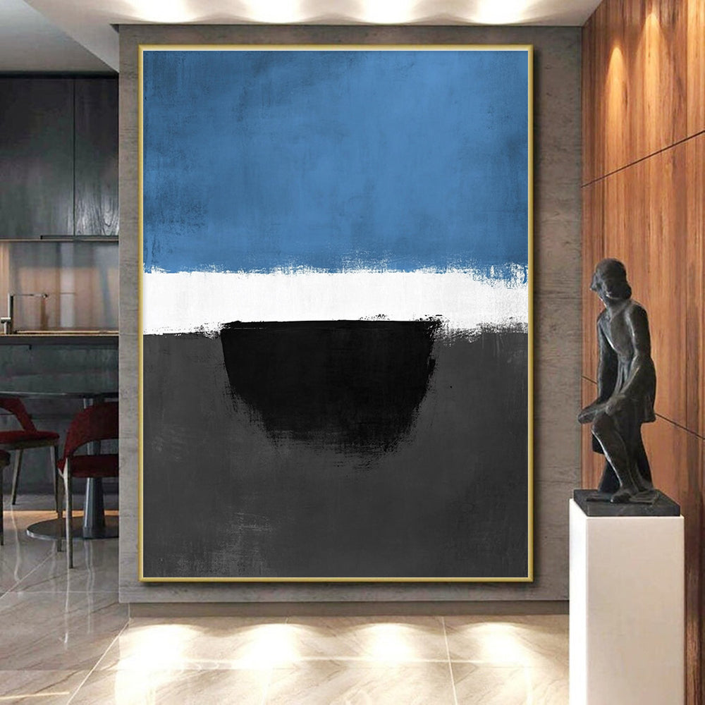 Blue White Black Abstract Painting GER848