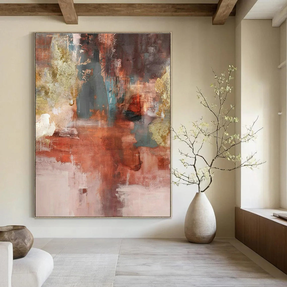 Massive Custom Abstract Paintings for Dining Room Banquet Hall Table Centerpiece Bases & Office Training Center Podium Sides DLZ0915