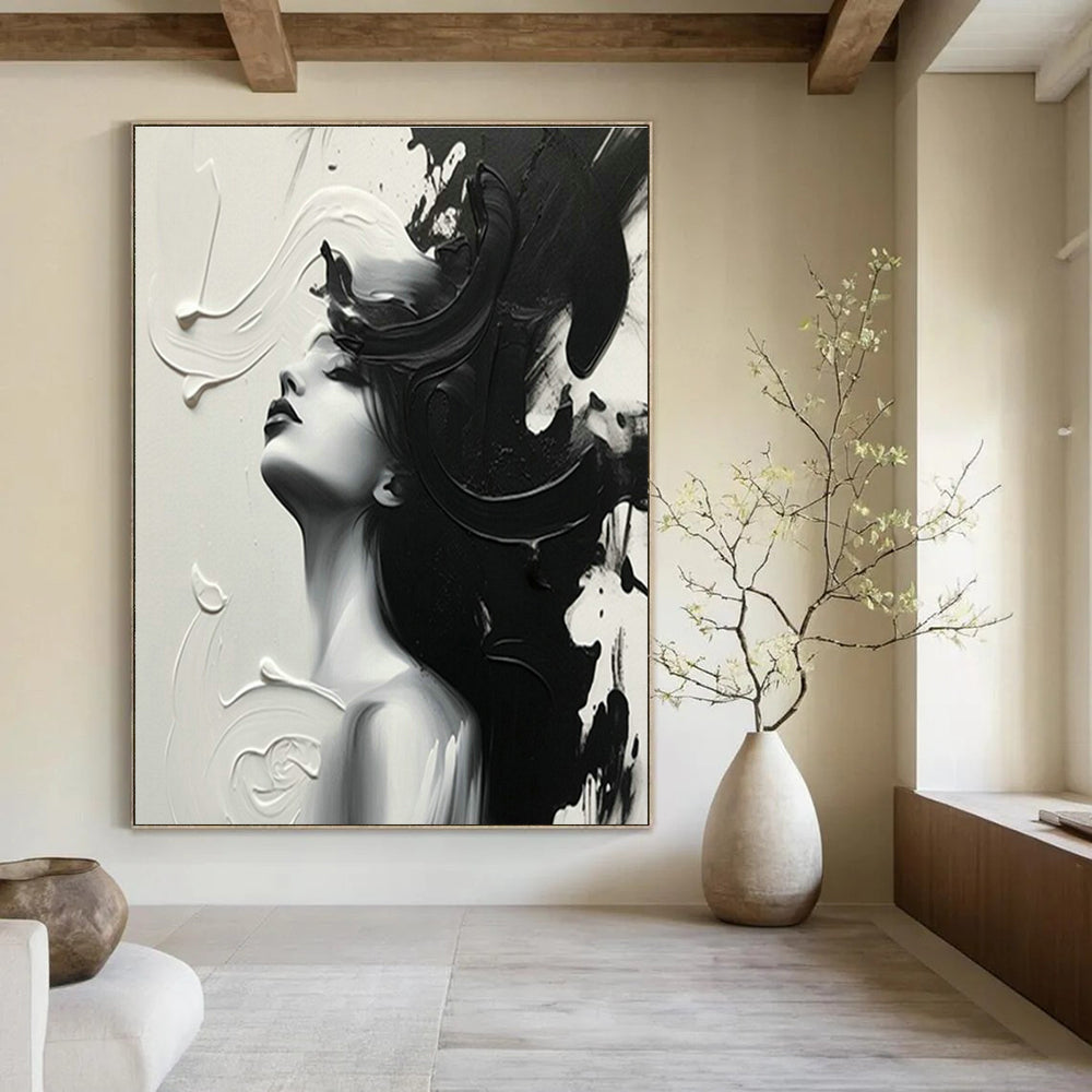 Large Custom Handmade Abstract Canvas for Bedroom and Cottage Entryway DLZ1562