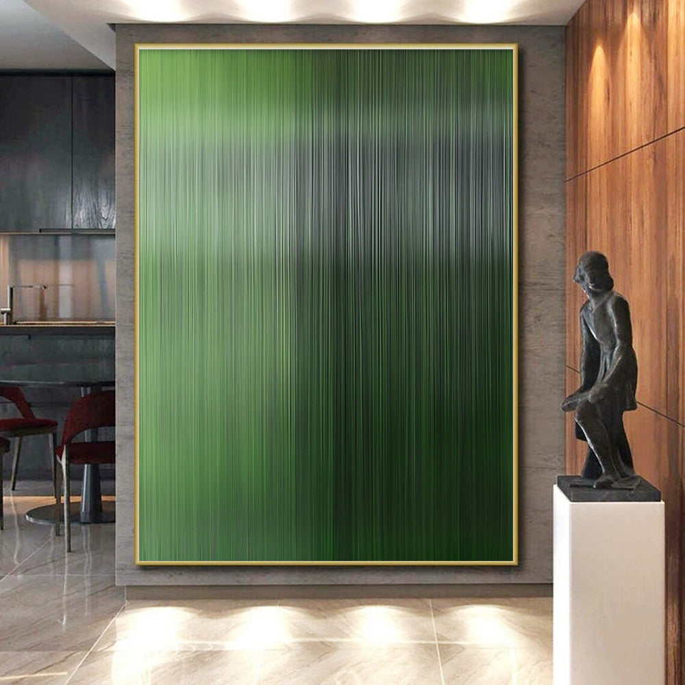Green Vertical Streaks Abstract Painting GER870