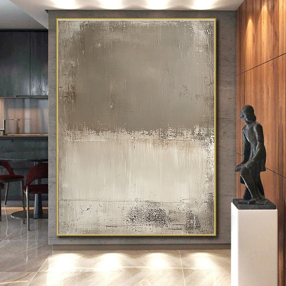 Gray and Beige Abstract Painting with Subtle Transitions GER119
