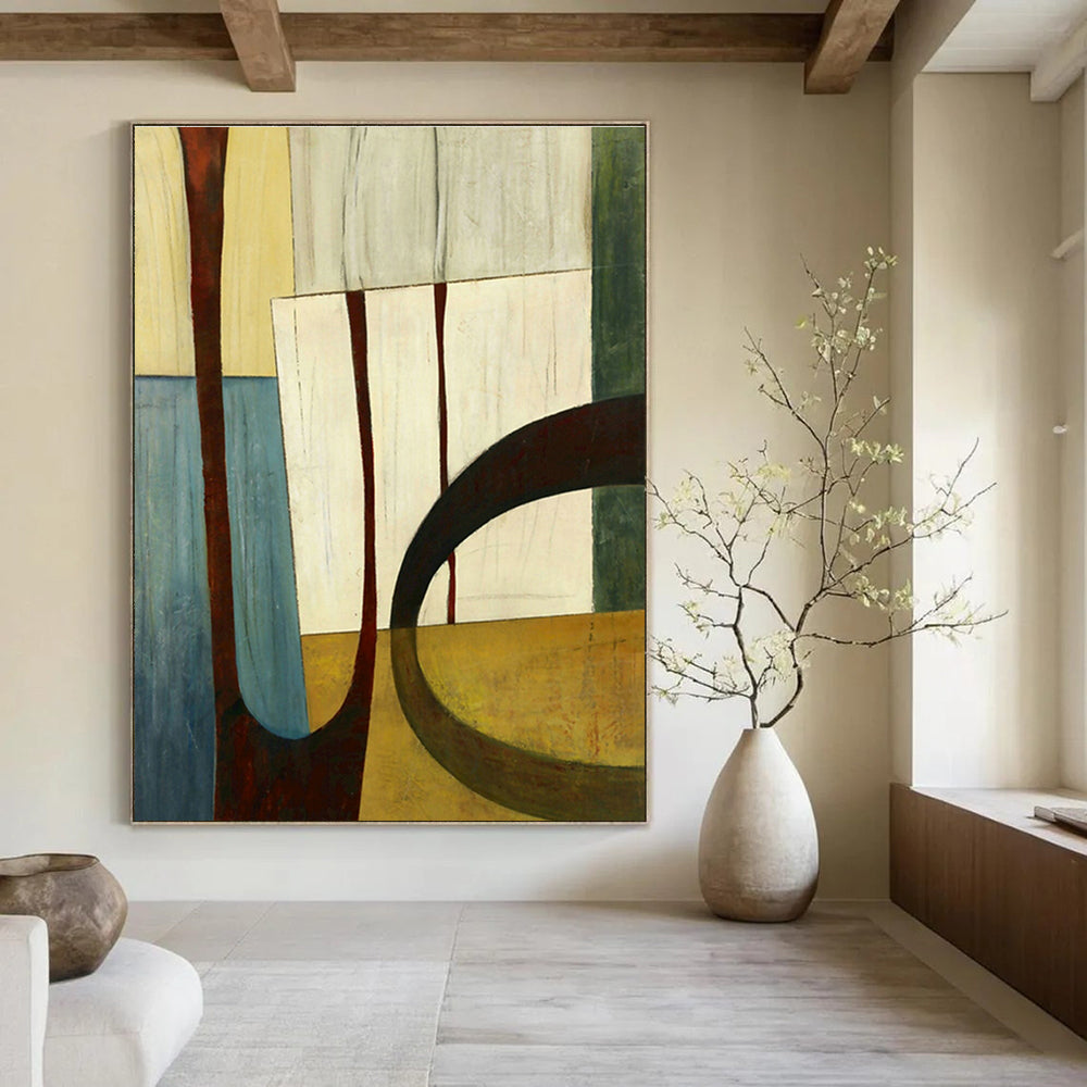 Hand-Painted Modern Abstract Decorative Painting, a Stylish Upgrade for Dining Room and Corridor DLZ0956