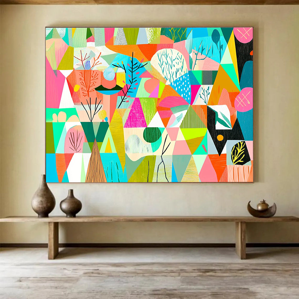 Colorful Geometric Landscape Abstract Painting DYP154