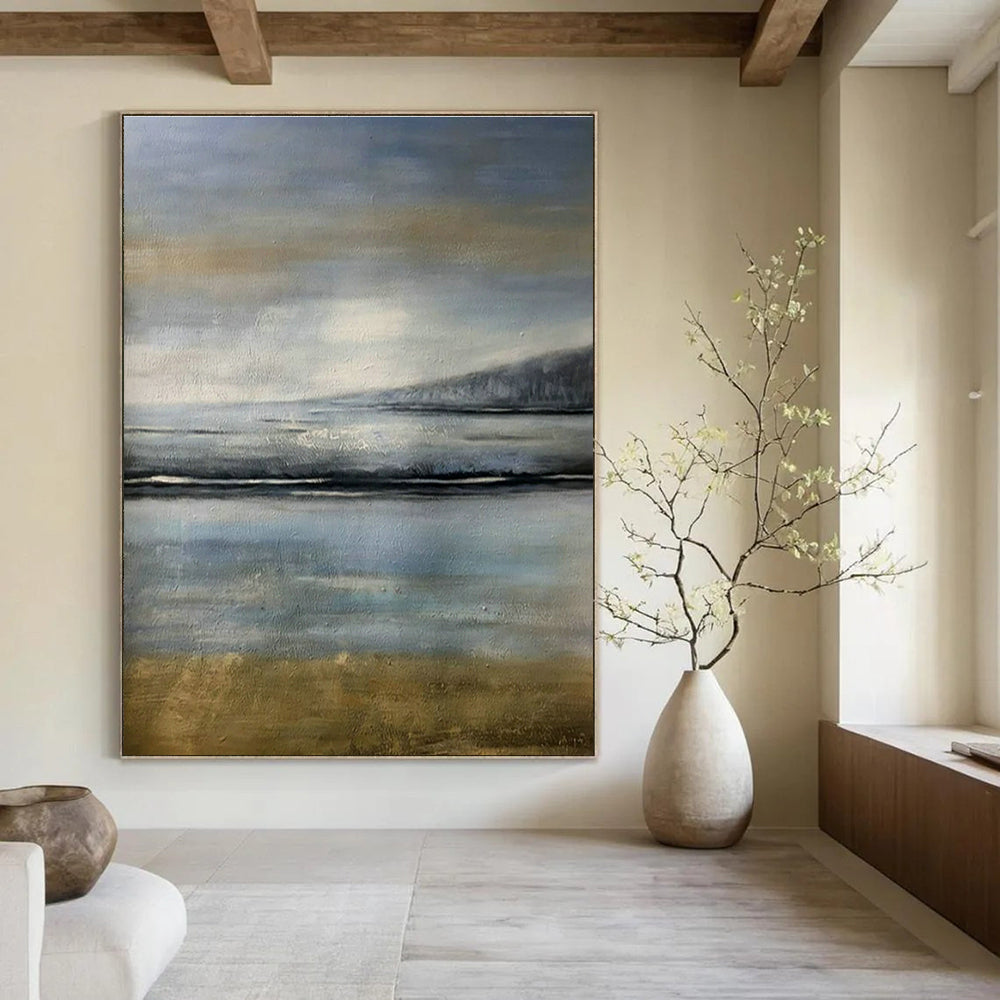 Original Hand-Painted Abstract Painting for Living Room Wall Clock Surround Wall & Bedroom Bedside Lamp Table Wall DLZ1800