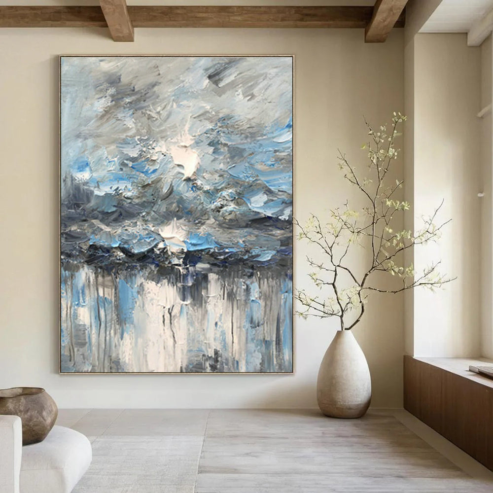 Handmade Oversized Abstract Painting for Dining Room & Entryway DLZ1298