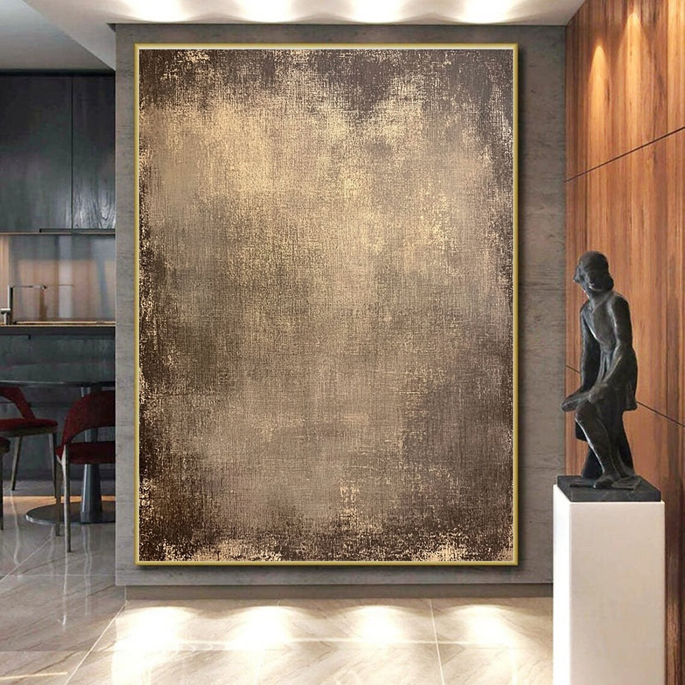 Brown Textured Abstract Painting with Vintage Appeal GER031