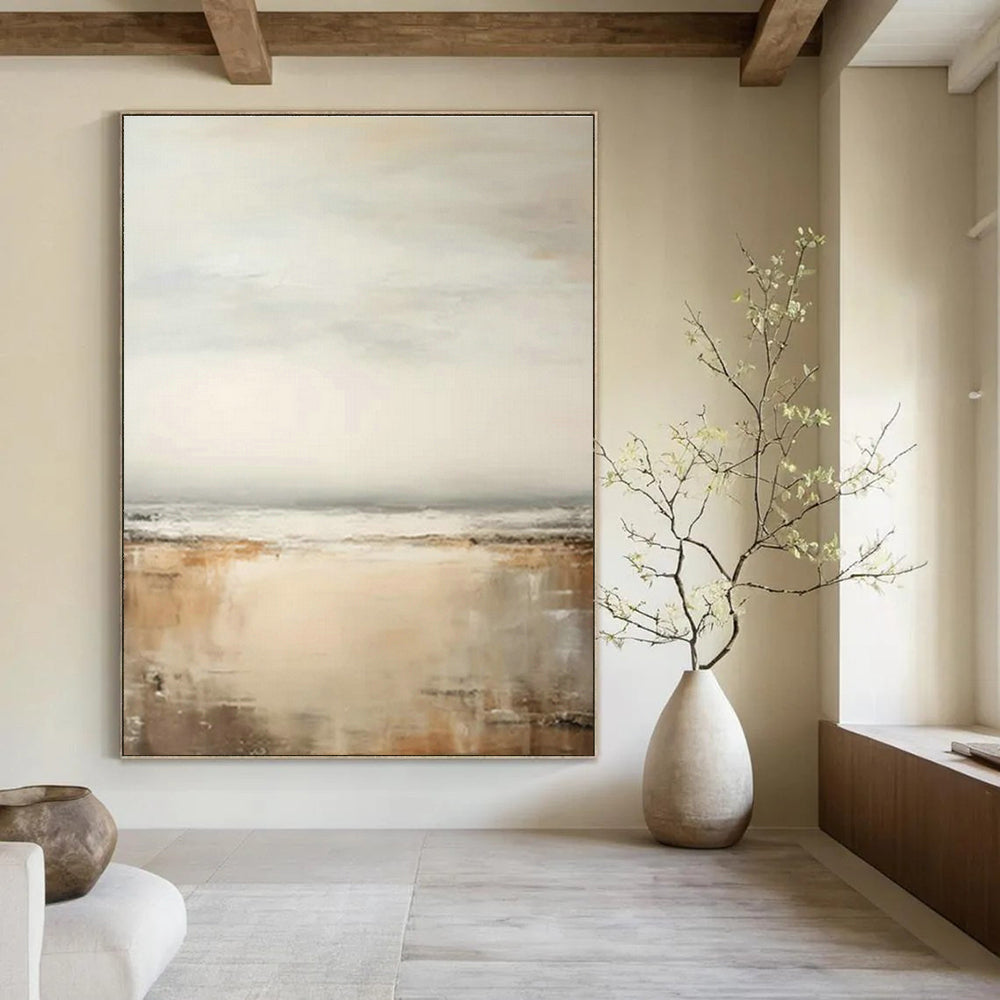 Large Hand-Painted Abstract Art for Cottage Office Standing Desk Wall and Hallway Yoga Mat Storage Niche DLZ1727