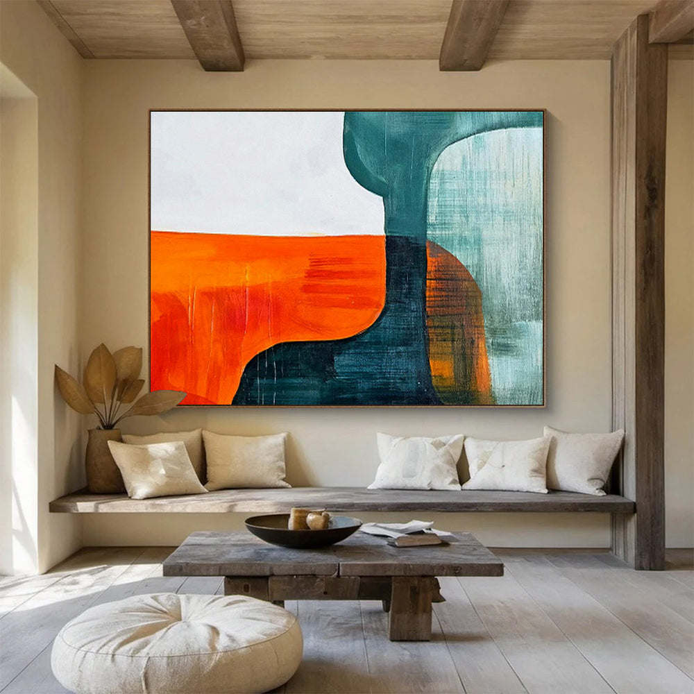 Bespoke Underwater Research Submarine Docking Bay Oversized Abstract Hand-Painted Art DLZ2649