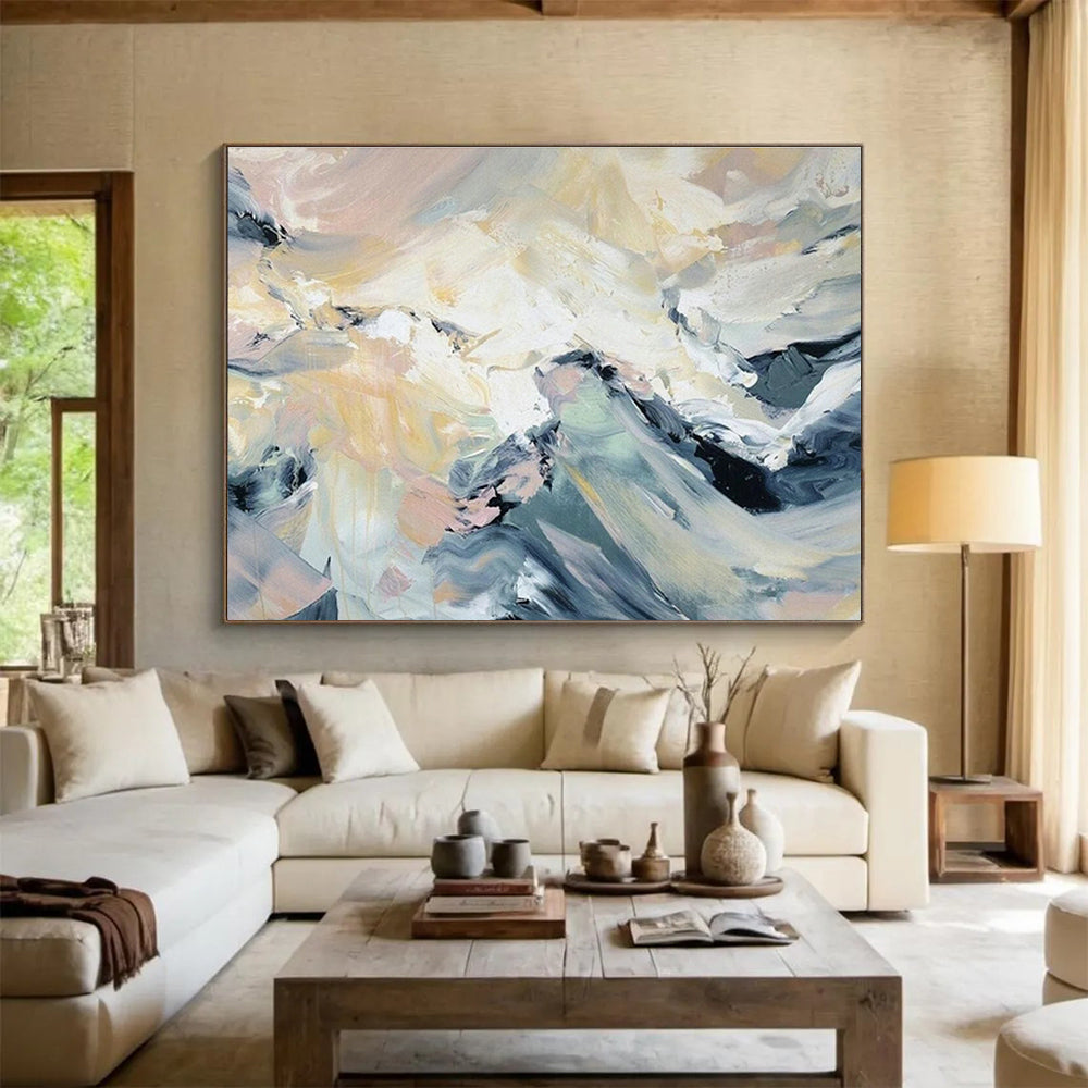 Oversized Custom Abstract Hand Painting for Trolleybus Depot Administrative Office DLZ2808