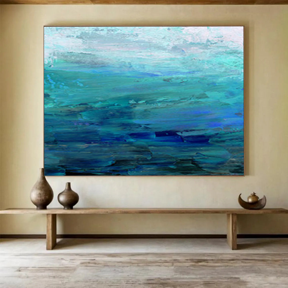 Oversized Custom Hand-Painted Abstract Art for Medical Transcription Service Office DLZ2776