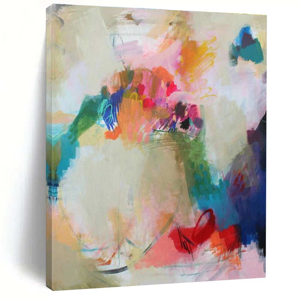 Spacious Custom Hand-Painted Abstract Art - Perfect for Community Centers  DLZ0150