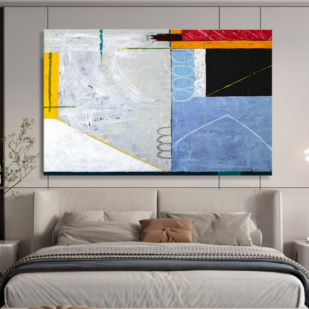 Custom-Made Giant Abstract Hand Painting for Subterranean Bunker Emergency Operations Center DLZ2954
