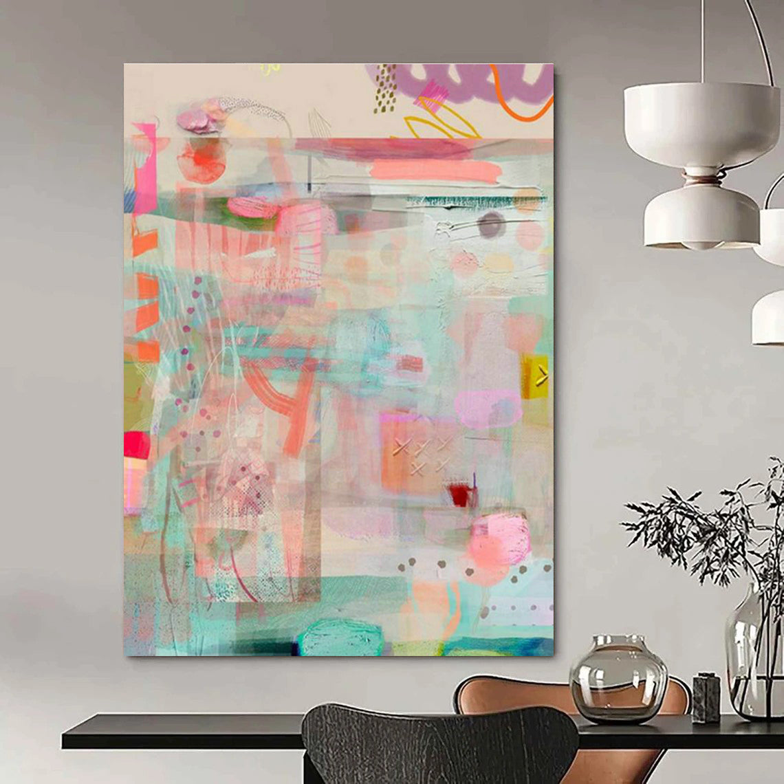 Super-sized Custom Hand-Painted Abstract Art for Augmented Reality Experience Centers  DLZ0089