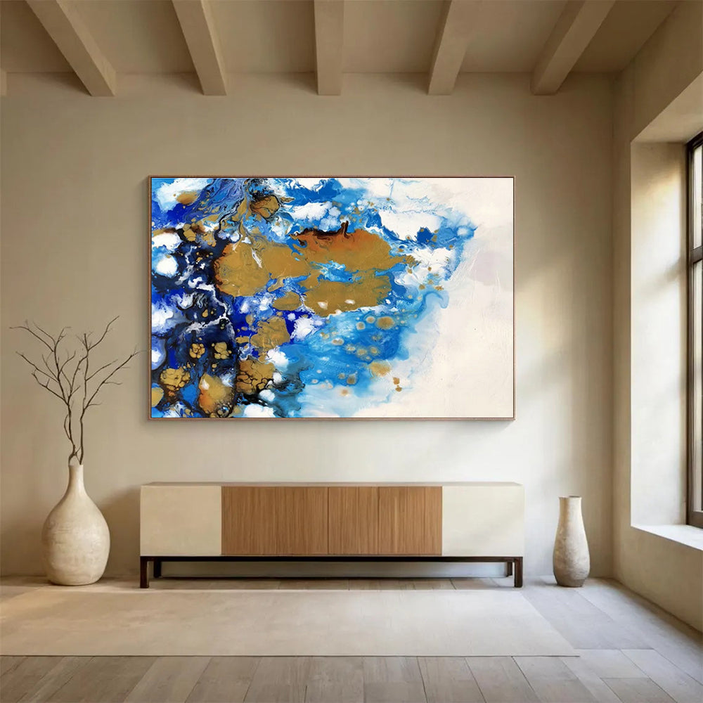 Tailored Underwater Hotel Giant Abstract Hand-Painted Mural DLZ2551